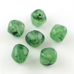 Medium Sea Green Bicone Imitation Gemstone Acrylic Beads, Medium Sea Green, 18x19x17mm, Hole: 2mm, about 170pcs/500g
