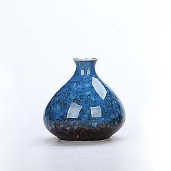 Dodger Blue Ceramics Vase, Display Decoration, for Home Decoration, Dodger Blue, 70x70~74mm