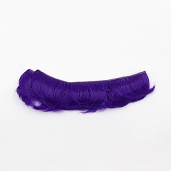 Violet Bleu Cheveux de perruque de poupée de coiffure frange courte fibre haute température, pour bricolage fille bjd making accessoires, bleu violet, 1.97 pouce (5 cm)