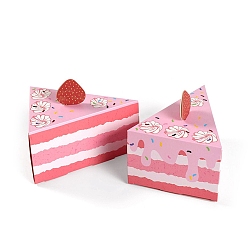 Perlas de Color Rosa Cajas de dulces de papel para pastel trangle, bolsas de galletas de regalo, para fiesta de cumpleaños, rosa perla, 14.5x11x7.5 cm