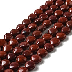 Красный Камень Натуральные красные яшмы бусы пряди, сердце, 10x10.5~11x6 мм, отверстие : 1.2 мм, около 40 шт / нитка, 15.35'' (39 см)