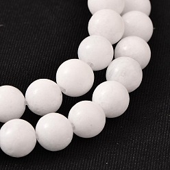 White Jade Natural White Jade Round Bead Strands, 10mm, Hole: 1mm, about 38pcs/strand, 15.4 inch