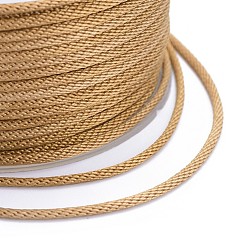 Светло-коричневый Полиэстер плетеные шнуры, для изготовления ювелирных изделий из бисера, загар, 2 мм, около 21.87 ярдов (20 м) / рулон
