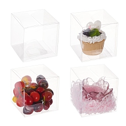 Clair Emballage cadeau en plastique transparent pour animaux de compagnie, cartons pliants imperméables, cube, clair, 9x9x9 cm