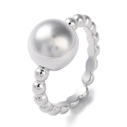 Платина Латунное кольцо на палец для женщин с покрытием стойки, долговечный, без свинца и без кадмия, круглые, платина, внутренний диаметр: 16 мм