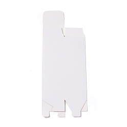 Blanc Boîte cadeau en papier cartonné, avec fenêtre visuelle pvc, pour la tarte, biscuits, stockage de friandises, rectangle, blanc, 5x5x15 cm