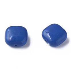 Bleu Royal Perles acryliques opaques, carrée, bleu royal, 15x15x7.5mm, Trou: 1.2mm, environ375 pcs / 500 g