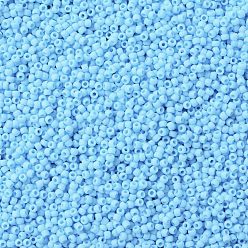 (43F) Opaque Frost Blue Turquoise TOHO Round Seed Beads, Japanese Seed Beads, (43F) Opaque Frost Blue Turquoise, 8/0, 3mm, Hole: 1mm, about 1110pcs/50g