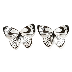 Noir Cabochons en résine, papillon, pour la fabrication de bijoux, noir, 26x31.5x3.7mm
