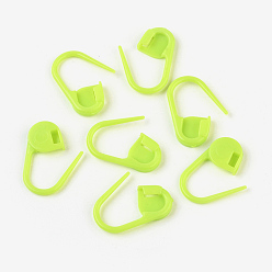 Jaune Vert Support de marqueurs de point de verrouillage en plastique ABS écologique à tricoter au crochet, jaune vert, 22x11x3 mm, broches: 1 mm