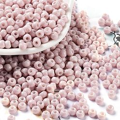 Lin Cuisson de peinture perles de rocaille en verre, ronde, linge, 4x3mm, Trou: 1.2mm, environ 7650 pcs / livre