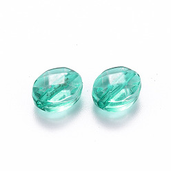 Turquoise Transparent Acrylic Beads, Oval, Turquoise, 10x8x5.5mm, Hole: 1.5mm, about 1550pcs/500g