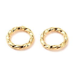 Real 18K Gold Plated Brass Open Jump Rings, Long-Lasting Plated, Twist Ring, Real 18K Gold Plated, 18 Gauge, 8x1mm, Inner Diameter: 6mm
