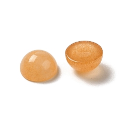 Orange Natural White Jade Cabochons, Dyed, Half Round/Dome, Orange, 6x3mm