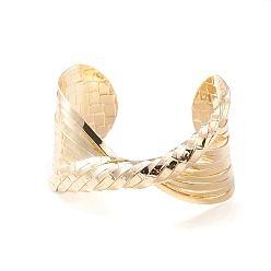 Light Gold Alloy Twist Open Cuff Bangle for Women, Light Gold, Inner Diameter: 2 inch(5.2cm)