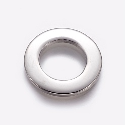 Stainless Steel Color 304 Stainless Steel Linking Rings, Ring, Stainless Steel Color, 18x2mm, Hole: 10.5mm