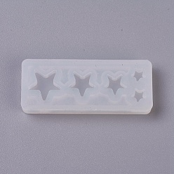 Blanco Moldes de silicona, moldes de resina, para resina uv, fabricación de joyas de resina epoxi, estrella, blanco, 42x17x5 mm