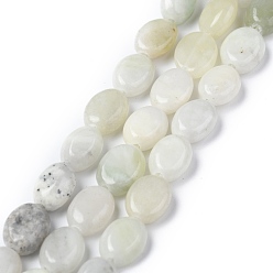 Other Jade Natural Jade Beads Strands, Oval, 8x6x3.5~4mm, Hole: 1mm, about 45~52pcs/strand, 15.16~15.74 inch(38.5~40cm)