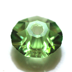 Зеленый лайм Имитация Австрийские кристаллические шарики, класс AAA, граненые, плоско-круглые, зеленый лайм, 4.5x2.5 мм, отверстие : 0.7~0.9 мм