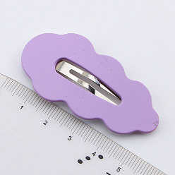 Lilac Cute Cream Color Leaf Shape Alloy Snap Hair Clips, Non-Slip Barrettes Hair Accessories for Girls, Women, Lilac, 54mm