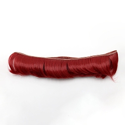 Dark Red High Temperature Fiber Short Bangs Hairstyle Doll Wig Hair, for DIY Girl BJD Makings Accessories, Dark Red, 1.97 inch(5cm)