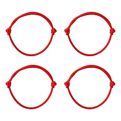 Красный Изготовление браслетов, с нейлоновой нитью, красные, регулируемым диаметром: 40~80 мм