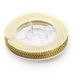 Verge D'or Fil de perles tressé non élastique, fil métallique, fil à broder, verge d'or, 0.6mm, environ 10.93 yards (10m)/rouleau