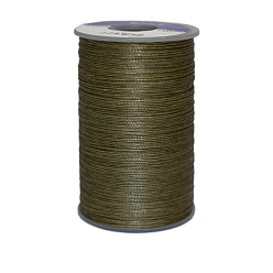 Dark Olive Green Waxed Polyester Cord, 6-Ply, Dark Olive Green, 0.55mm, about 38.27 yards(35m)/roll
