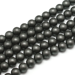 Non-magnetic Hematite Frosted Non-magnetic Synthetic Hematite Round Bead Strands, Grade AA, 10mm, Hole: 1mm, about 35pcs/strand, 16 inch