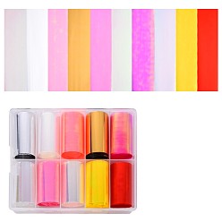 Mixed Color Nail Art Transfer Stickers, Nail Decals, DIY Nail Tips Decoration for Women, Mixed Color, 40mm, about 1m/roll, 10rolls/box