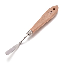 BurlyWood Stainless Steel Paints Palette Scraper Spatula Knives, with Beech Handle, For Artist Oil Gouache Painting Knife Blade Tools, BurlyWood, 185x22x21mm, Knife: 49x10mm