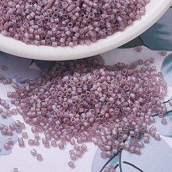 (DB0857) Matte Transparent Smoky Amethyst AB MIYUKI Delica Beads, Cylinder, Japanese Seed Beads, 11/0, (DB0857) Matte Transparent Smoky Amethyst AB, 1.3x1.6mm, Hole: 0.8mm, about 20000pcs/bag, 100g/bag