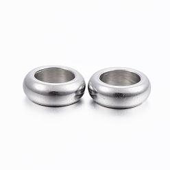 Stainless Steel Color 304 Stainless Steel Spacer Beads, Ring, Stainless Steel Color, 5x1.5mm, Hole: 3mm