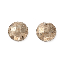 Pyrite Natural Pyrite Cabochons, Faceted, Round, 12x4mm