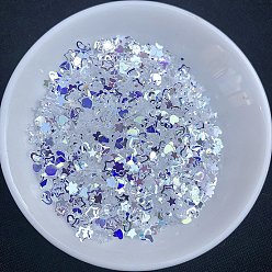 Alice Blue Heart/Star/Moon/Shell PVC Nail Art Glitter Sequins Chip, UV Resin Filler, for Epoxy Resin Slime Jewelry Making, Alice Blue, Package Size: 130x80mm