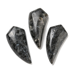 Labradorite Pendentifs labradorite naturelle, charmes de corne, 39~40x18~18.5x6.5~8mm, Trou: 1.2mm