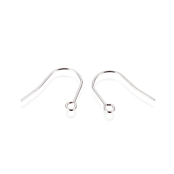 Stainless Steel Color 316 Surgical Stainless Steel Earring Hooks, with Horizontal Loop, Stainless Steel Color, 22~23x18x0.8mm, Hole: 2mm, 20 Gauge, Pin: 0.8mm