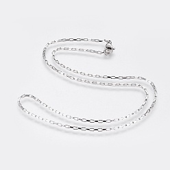 Stainless Steel Color 304 Stainless Steel Box Chain Necklaces, with 304 Stainless Steel Beads and Clasps, Stainless Steel Color, 17.6 inch(44.7cm), 1.5mm