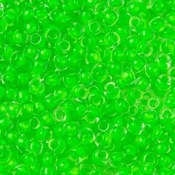 (805) Luminous Neon Green Cuentas de semillas redondas toho, granos de la semilla japonés, (805) verde neón luminoso, 11/0, 2.2 mm, agujero: 0.8 mm, Sobre 5555 unidades / 50 g