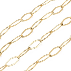 Золотой Ионное покрытие (ip) 304 кабельные цепи из нержавеющей стали, ромбовидные звенья цепи, пайки, с катушкой, золотые, 15x6x0.7 мм, около 32.8 футов (10 м) / рулон