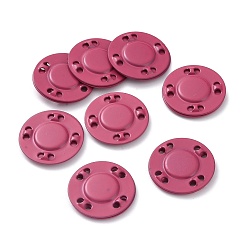 Hot Pink Iron Magnetic Buttons Snap Magnet Fastener, Flat Round, for Cloth & Purse Makings, Hot Pink, 2x0.3cm