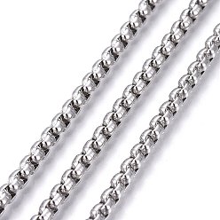 Stainless Steel Color 304 Stainless Steel Box Chains, Unwelded, Stainless Steel Color, 4.5mm, Link: 4.5x4x2.5mm