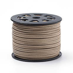 BurlyWood Faux Suede Cords, Faux Suede Lace, BurlyWood, 1/8 inch(3mm)x1.5mm, about 100yards/roll(91.44m/roll), 300 feet/roll