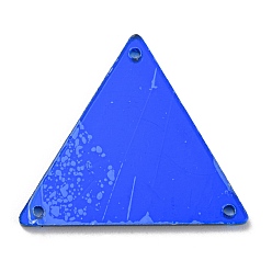 Синий Треугольное акриловое зеркало с пришивкой стразами, аксессуары для одежды, многожильных ссылки, синие, 24.5x28x4 мм, отверстие : 1.2 мм