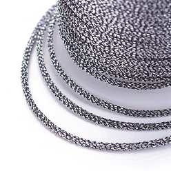 Dark Gray Polyester Metallic Thread, Dark Gray, 1mm, about 7.65 yards(7m)/roll