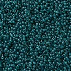 (7BDF) Transparent Frost Teal TOHO Round Seed Beads, Japanese Seed Beads, (7BDF) Transparent Frost Teal, 11/0, 2.2mm, Hole: 0.8mm, about 1110pcs/bottle, 10g/bottle