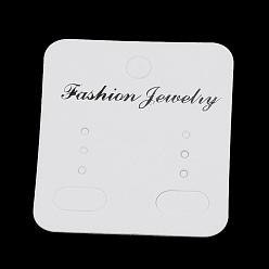 Кремово-белый Картон дисплей карты, использоваться для ожерелья, браслет и мобильные подвески, прямоугольные, кремово-белые, 50x44x0.3 мм