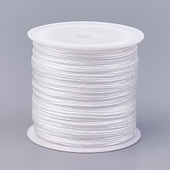 Белый Нейлоновая нить, шнур шарика ювелирных изделий шнура нейлона для изготовленного на заказ сплетенного изготовления ювелирных изделий, белые, 0.8 мм, около 49.21 ярдов (45 м) / рулон