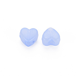 Bleu Ardoise Moyen Perles acryliques de gelée d'imitation , cœur, bleu ardoise moyen, 8x8.5x5.5mm, Trou: 2.5mm, environ2030 pcs / 500 g