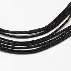 Черный Полиэфирные и спандексные веревочные веревки, 16 -ply, чёрные, 2 мм, около 109.36 ярдов (100 м) / пачка